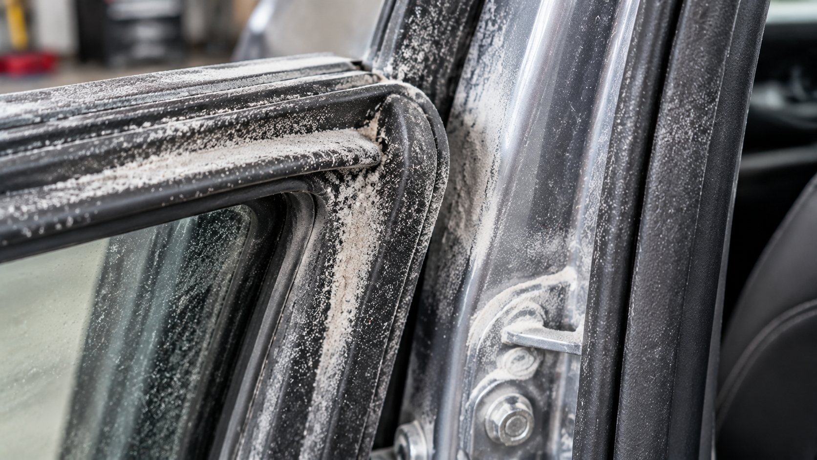 Post-body-repair cleaning for body filler dust in window seals
