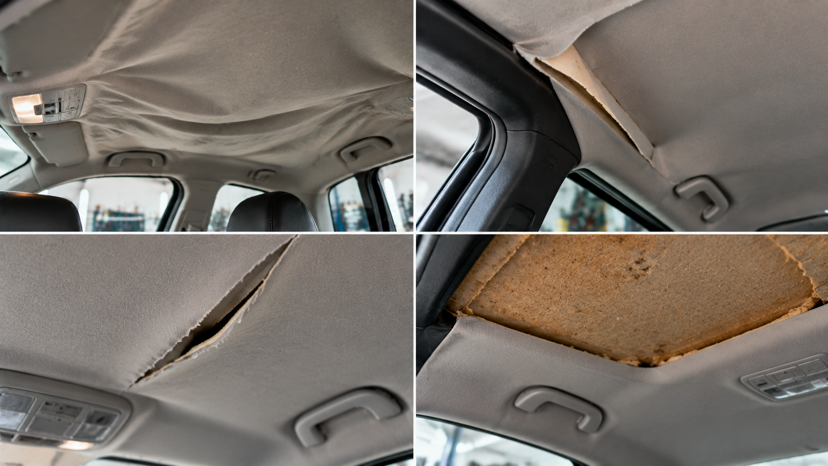 Types of car headliner damage requiring different repair methods