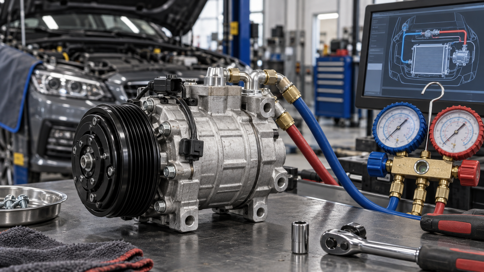 Repair Car AC Compressor and Diagnose System