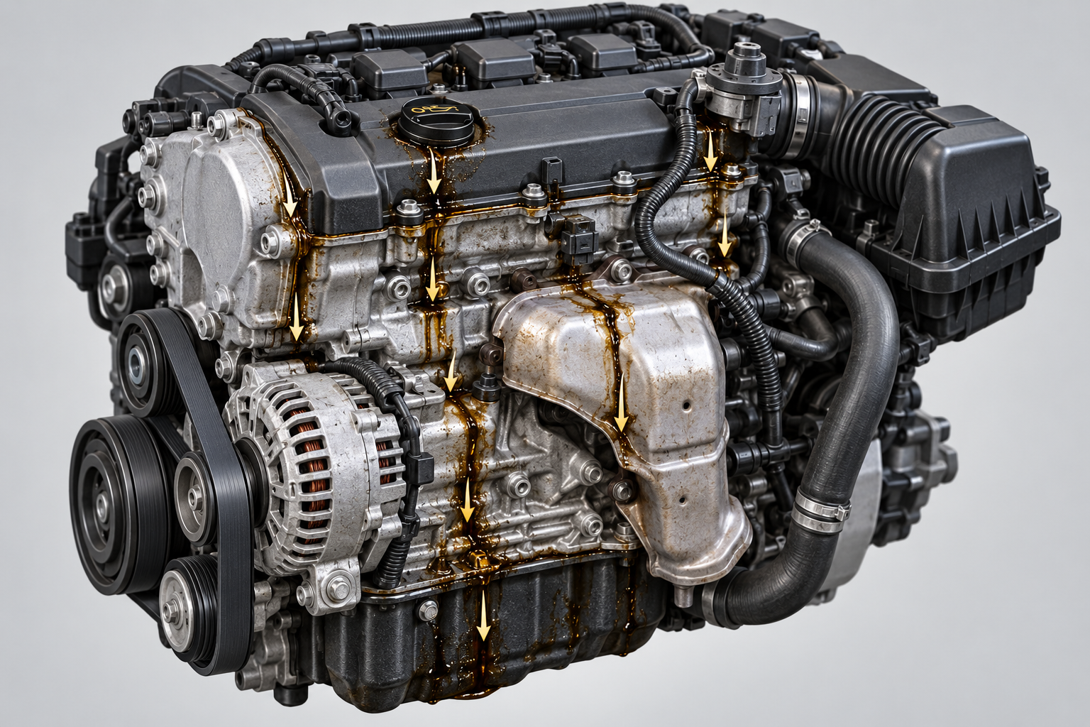 How to repair oil leak on a car by tracing the oil leak source