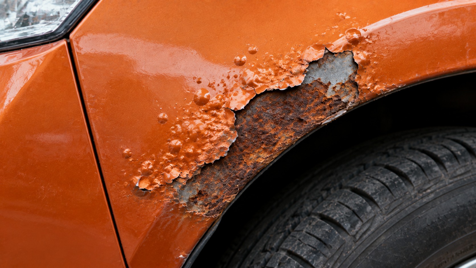 How to repair rust on a car body panel paint bubbling