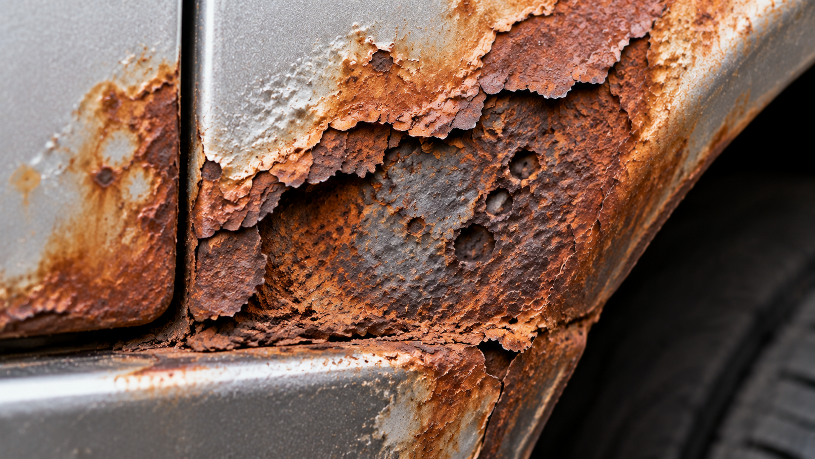 Classifying and measuring scale car rust on steel panels
