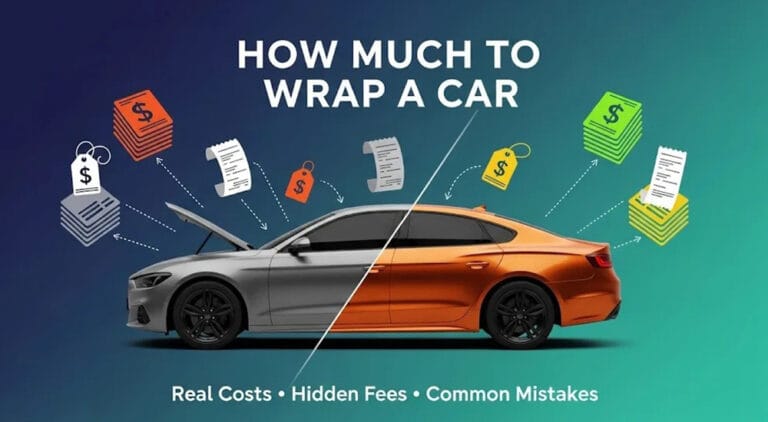 Car partially wrapped with vinyl by professional installer