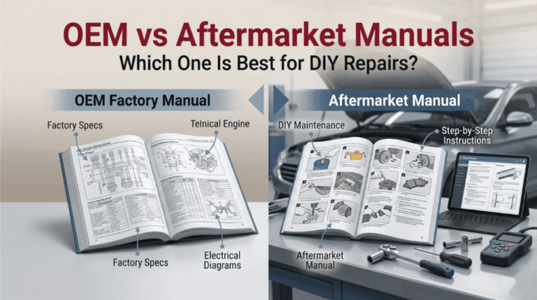 Comparison of OEM and aftermarket car repair manuals