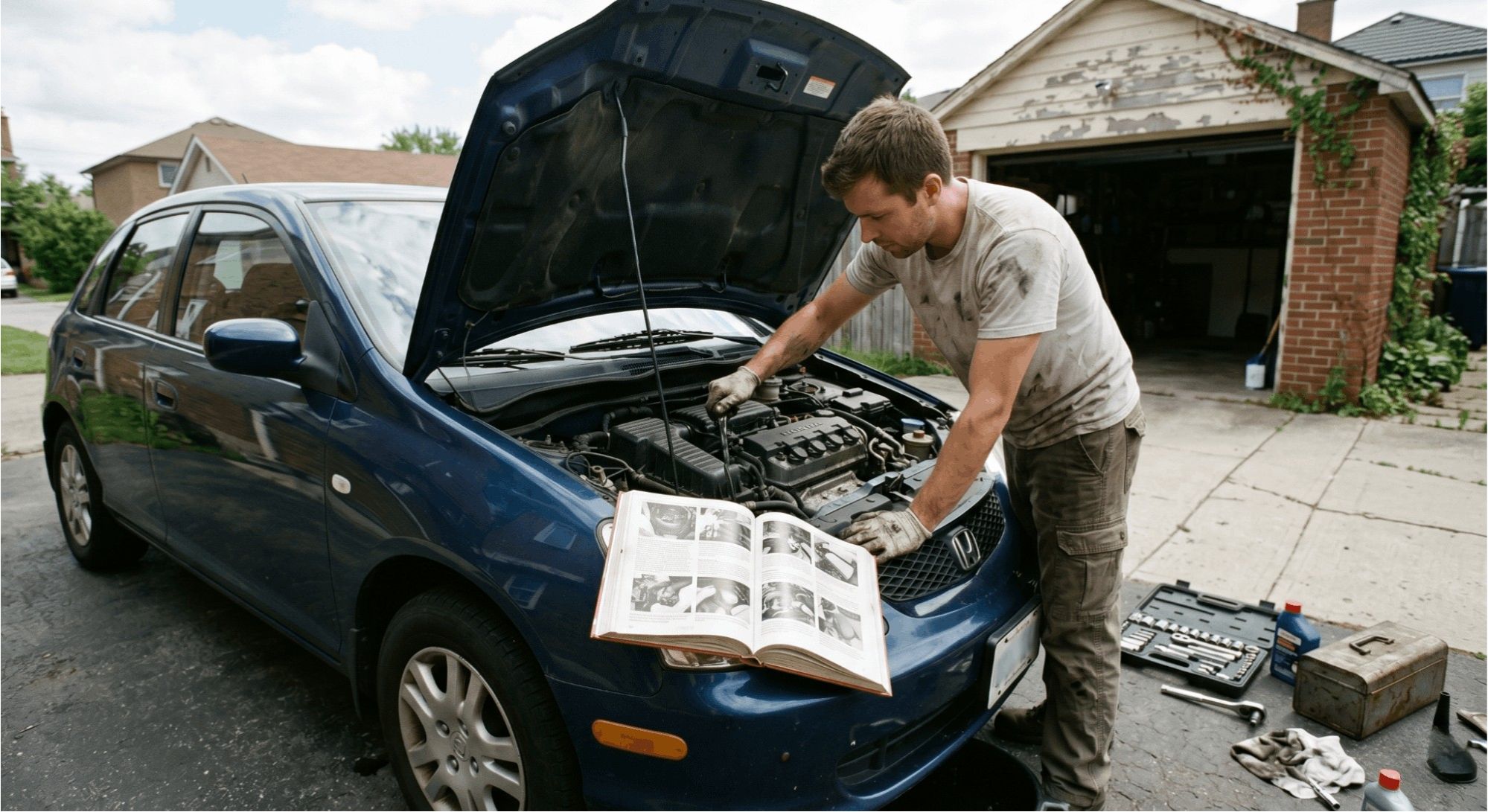 DIY mechanic using aftermarket repair manual