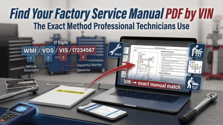 VIN lookup for correct factory service manual PDF