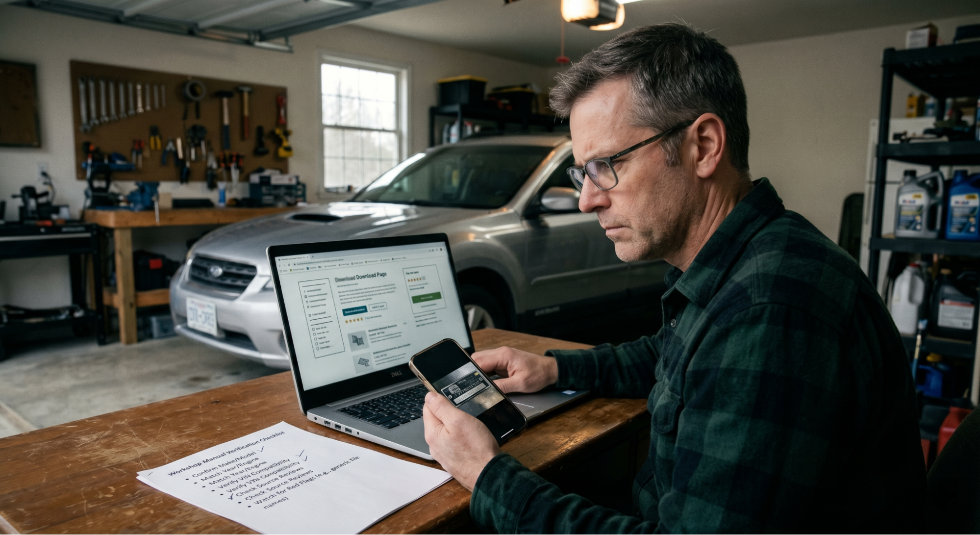 checking suspicious online car repair manual before purchase