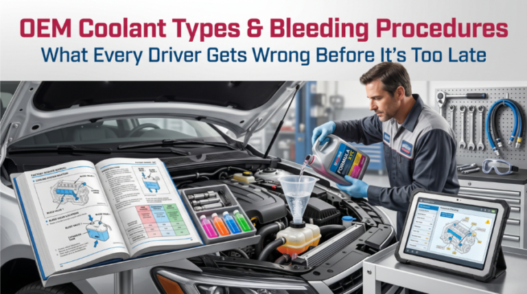 Mechanic bleeding coolant system using OEM coolant specifications