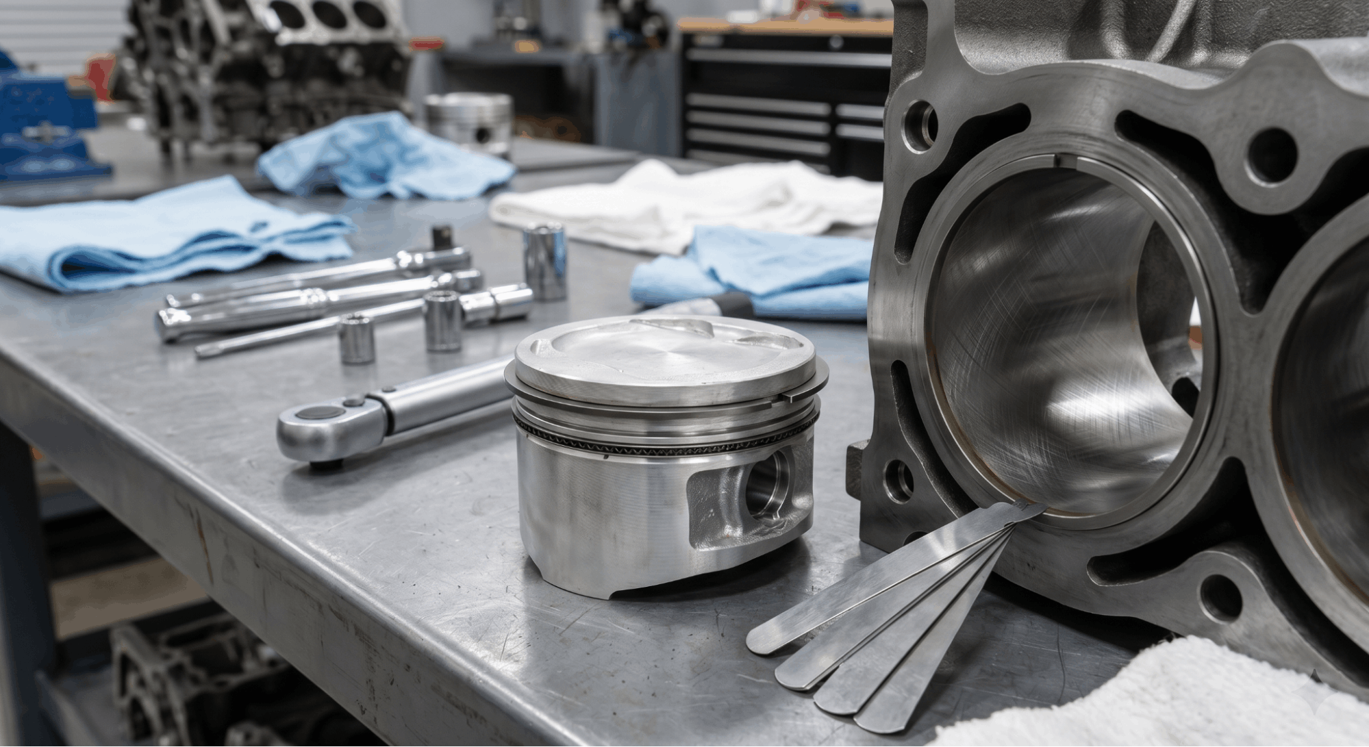 measuring piston ring gap inside cylinder