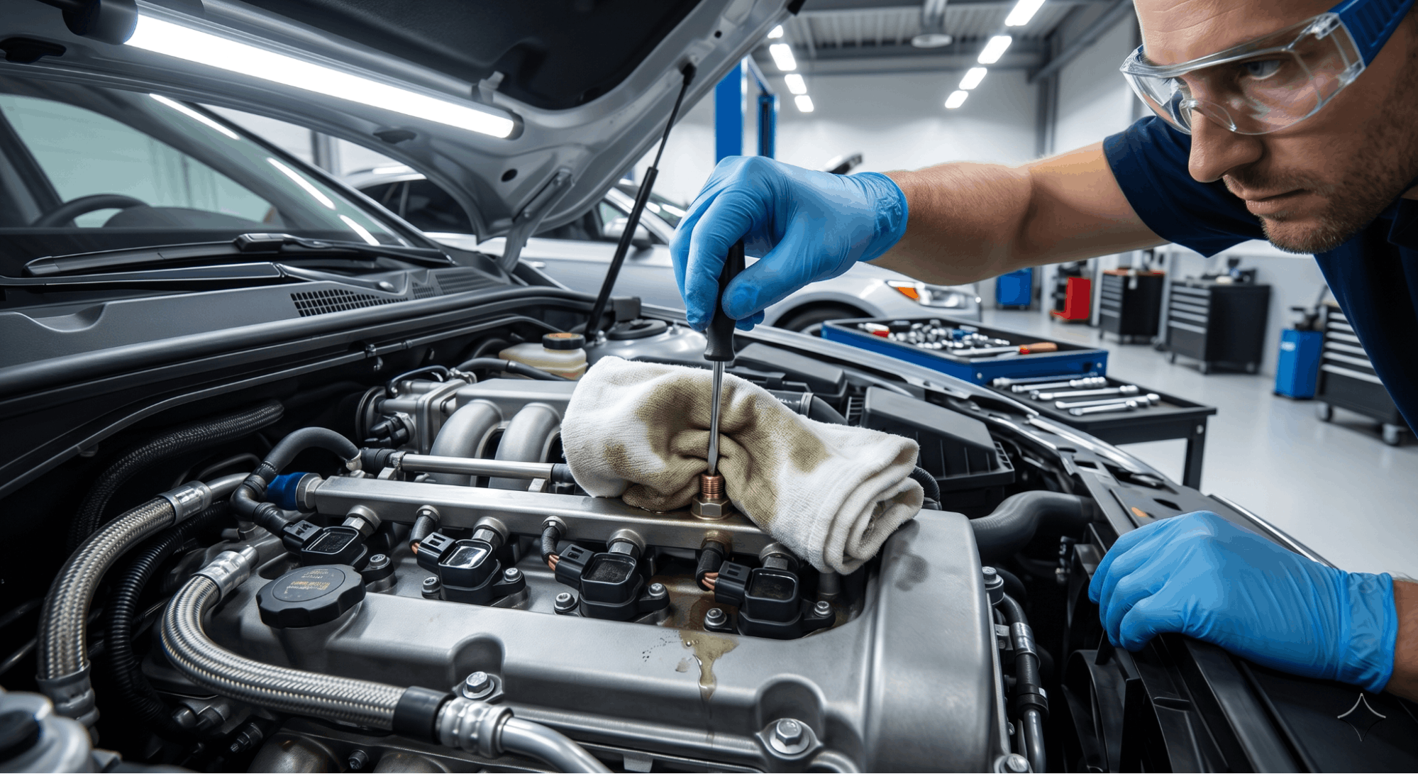 releasing fuel pressure at rail valve