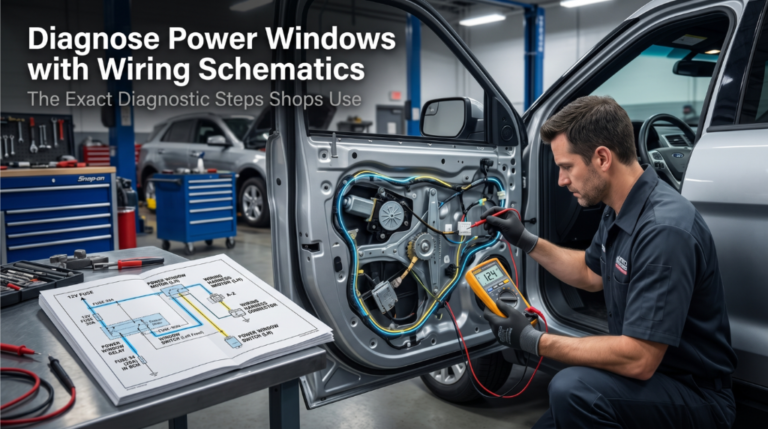 diagnosing car power window wiring system