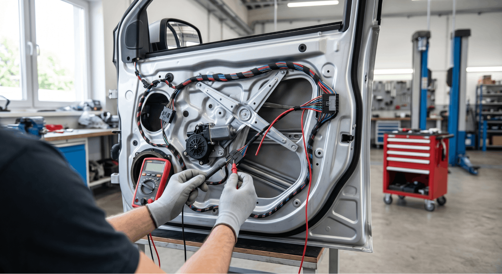 car power window wiring diagnosis inside door
