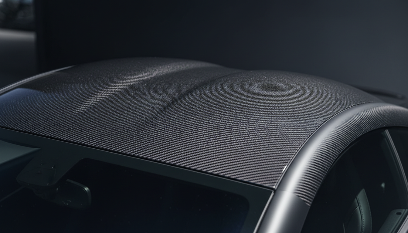 Detail of the unique double-bubble roof on a Peugeot RCZ.