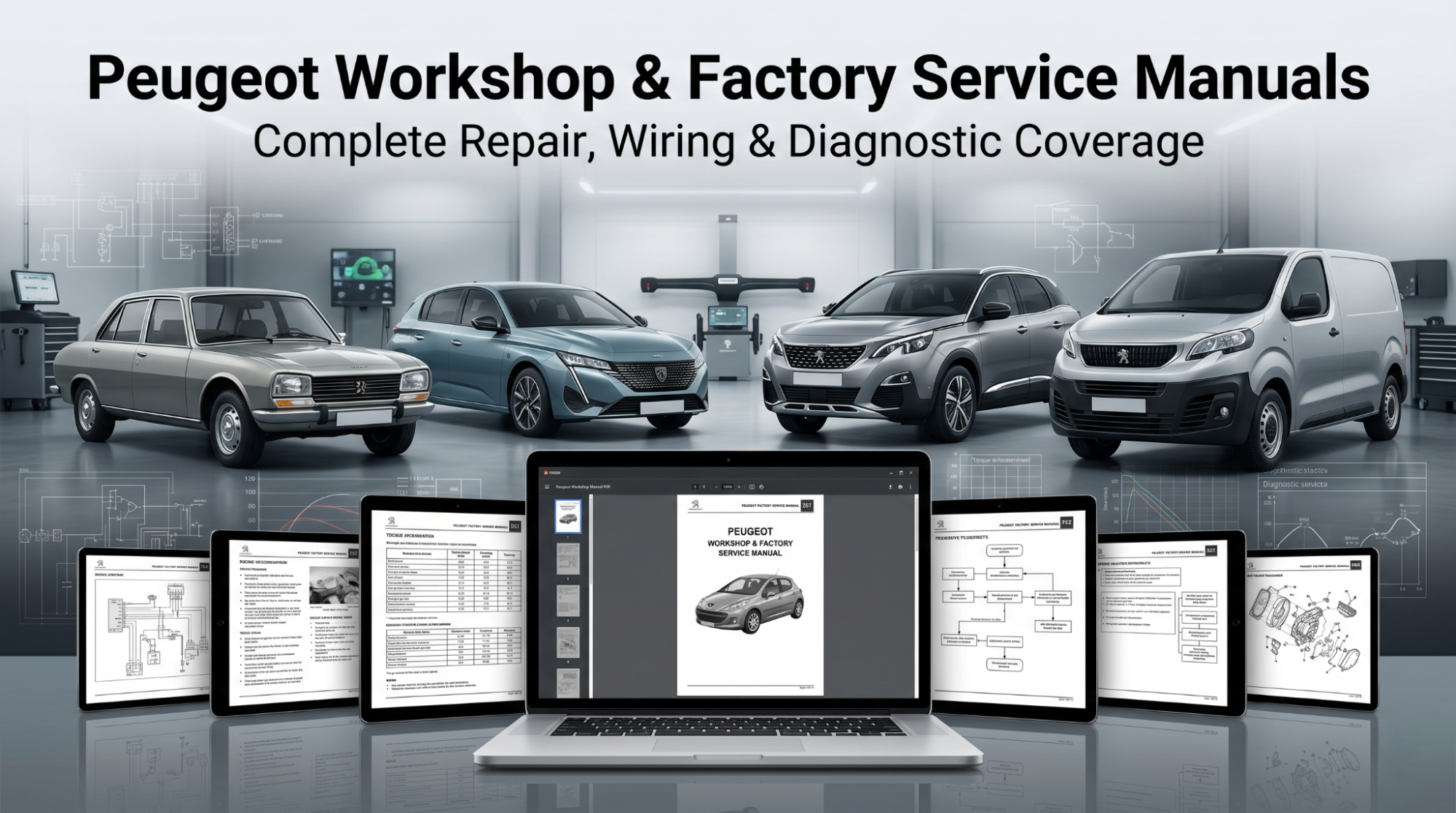 digital Peugeot workshop manuals for multiple vehicle generations
