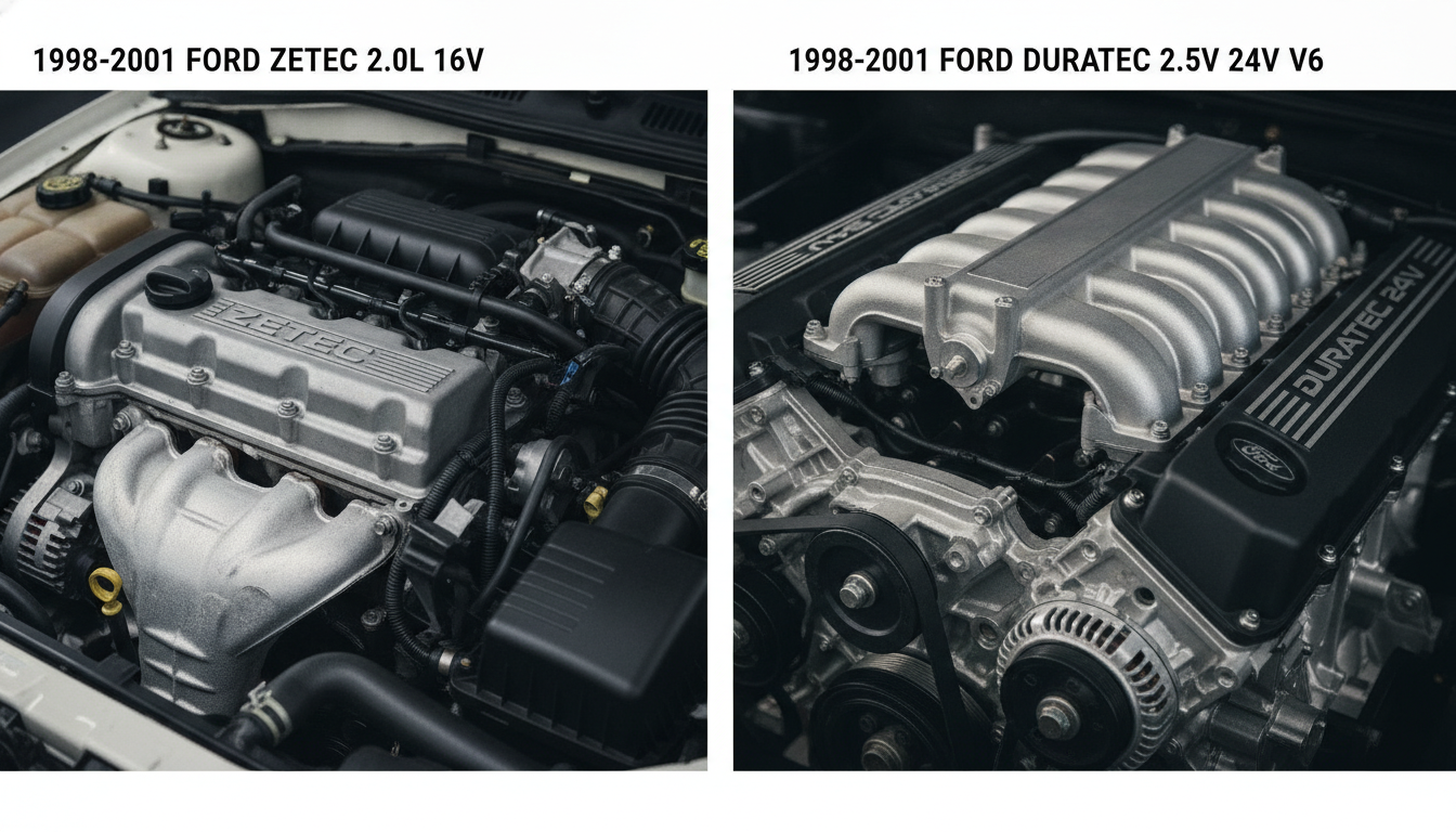 Ford Cougar Zetec vs V6 engine bay manual comparison