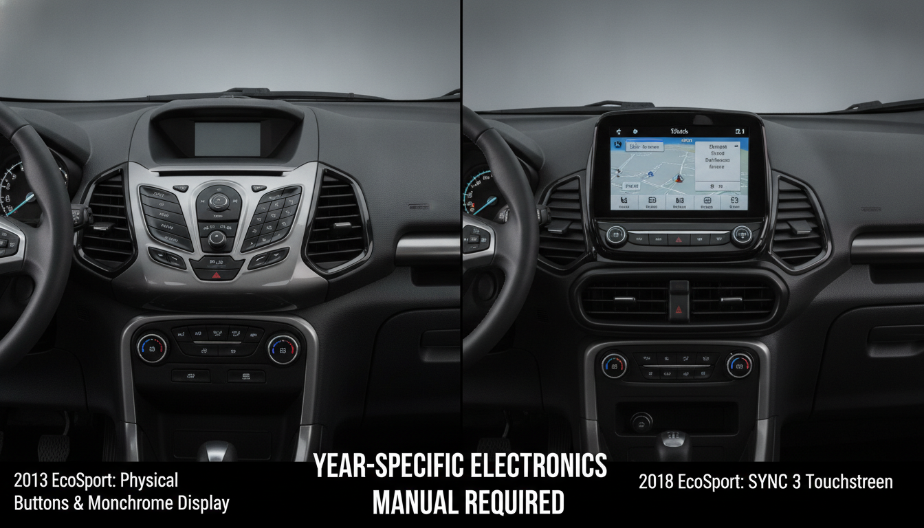 Ford EcoSport interior facelift infotainment comparison