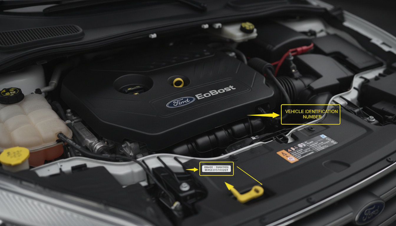 Ford Escape engine labels for manual identification