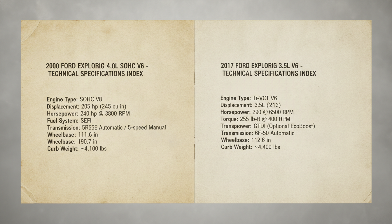 Ford Explorer manuals comparing 4.0L and 3.5L engines