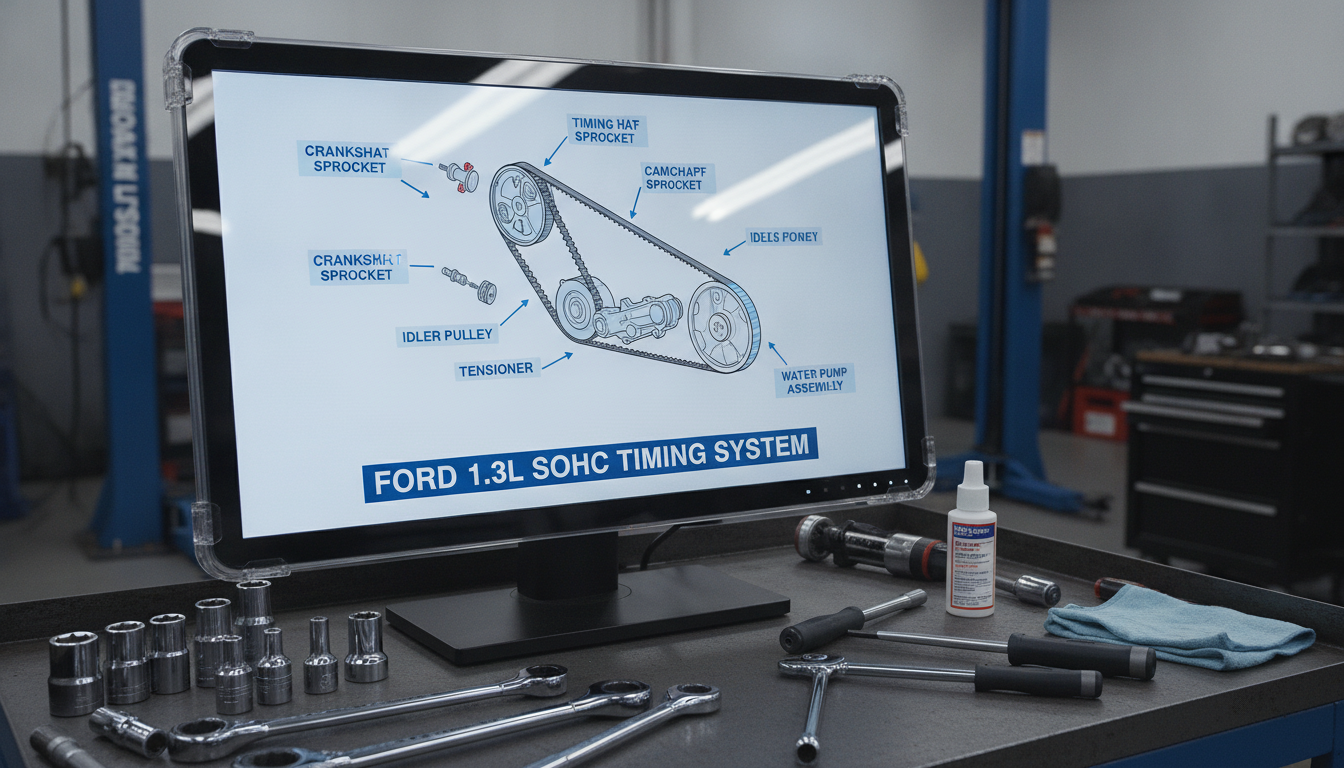 Ford Festiva timing belt engine diagram repair manual