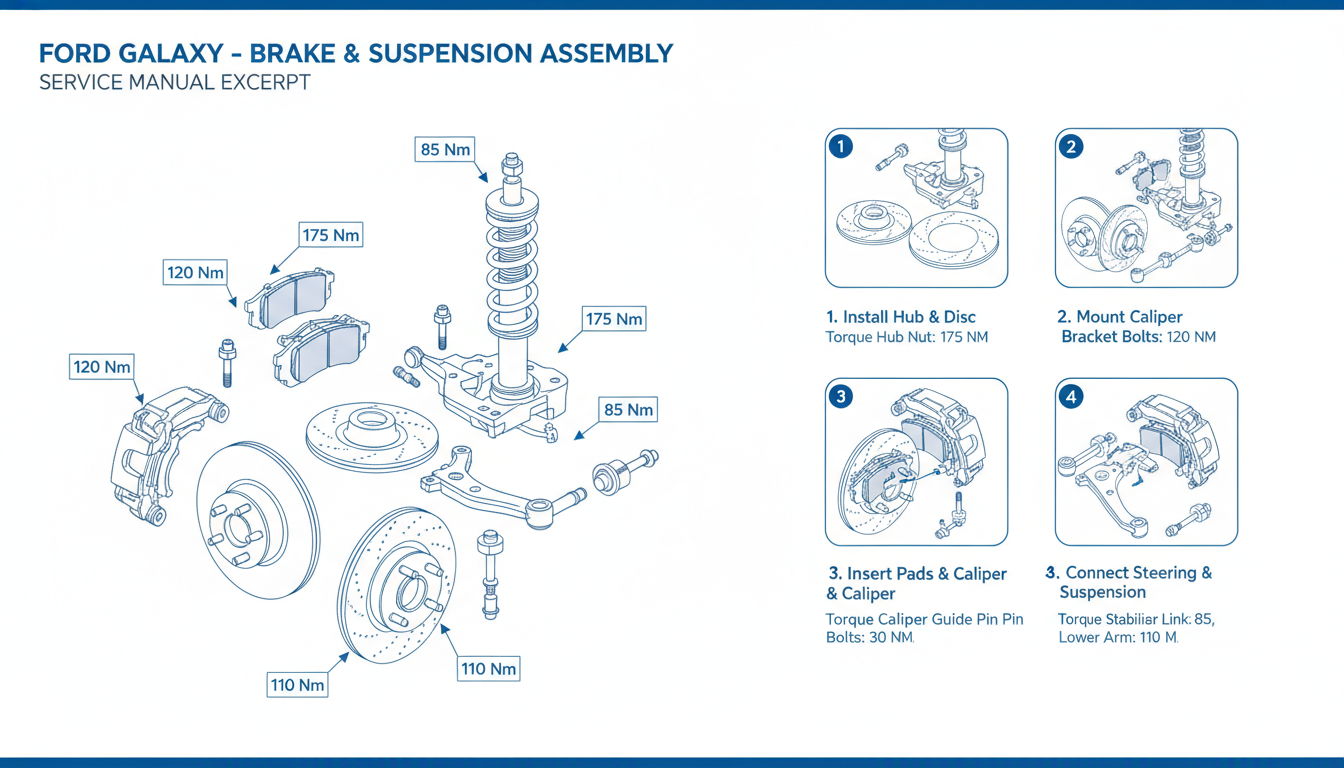 Ford Galaxy suspension brake diagram service manual