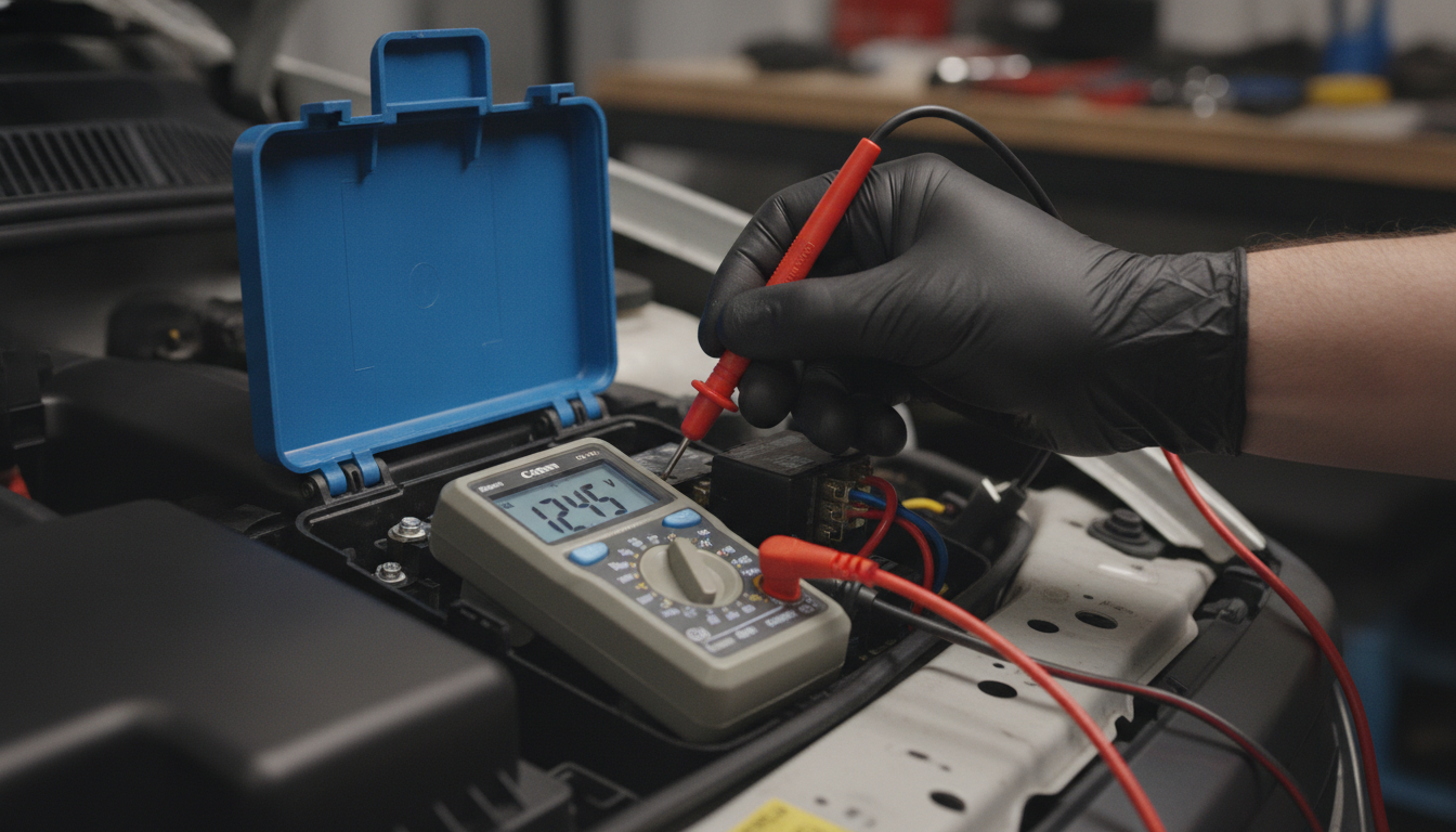 Ford KA wiring diagnosis with multimeter and diagrams.