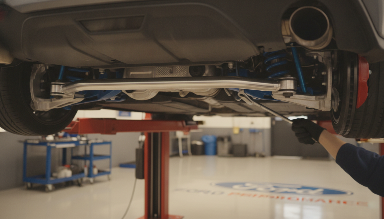 Servicing Ford Mustang independent rear suspension.