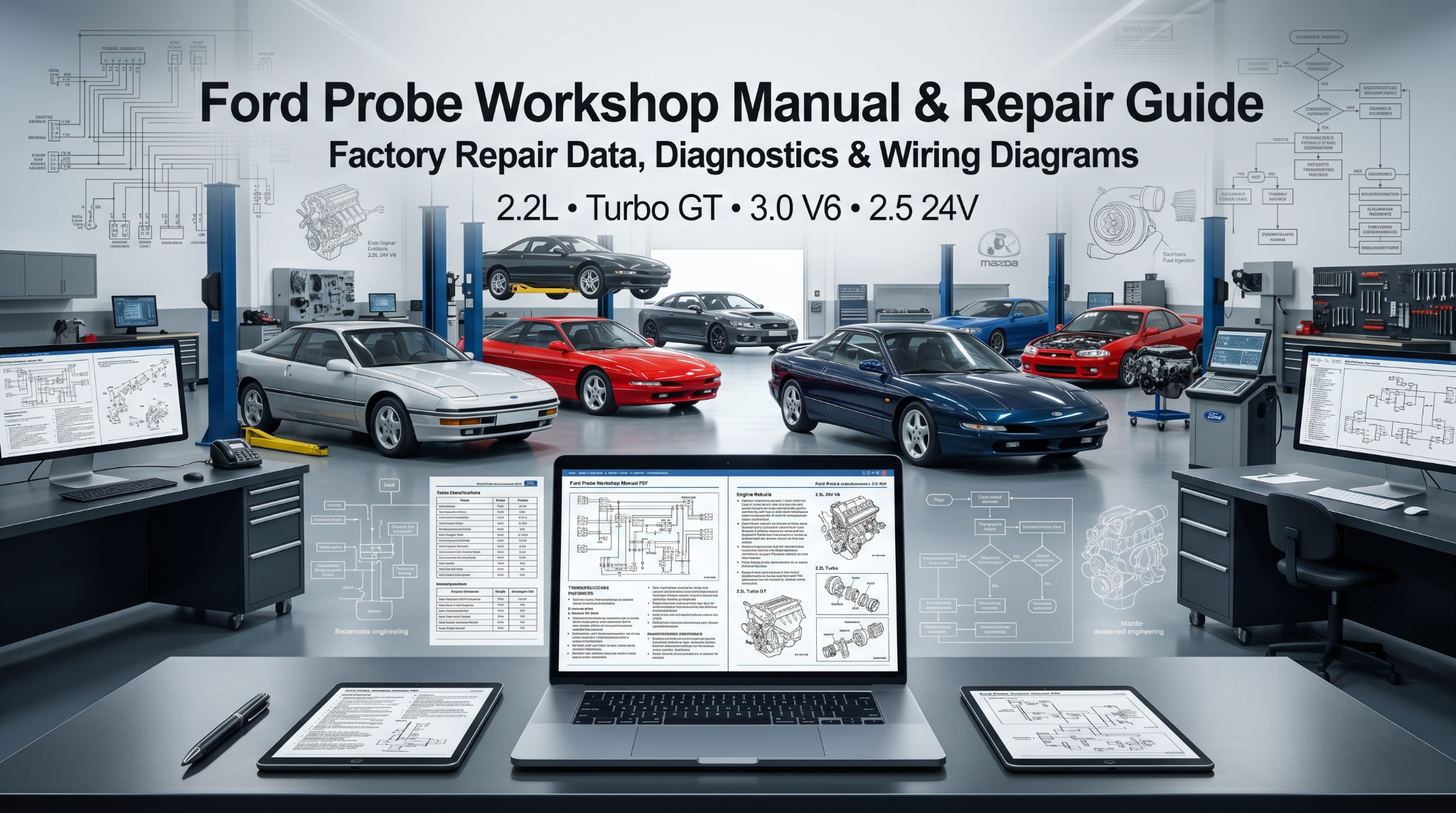 Ford Probe manual on digital screens