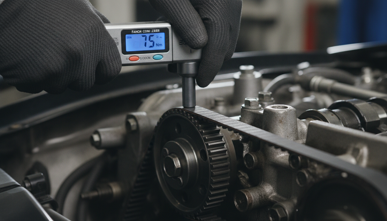 Replacing timing belt on V6 engine.