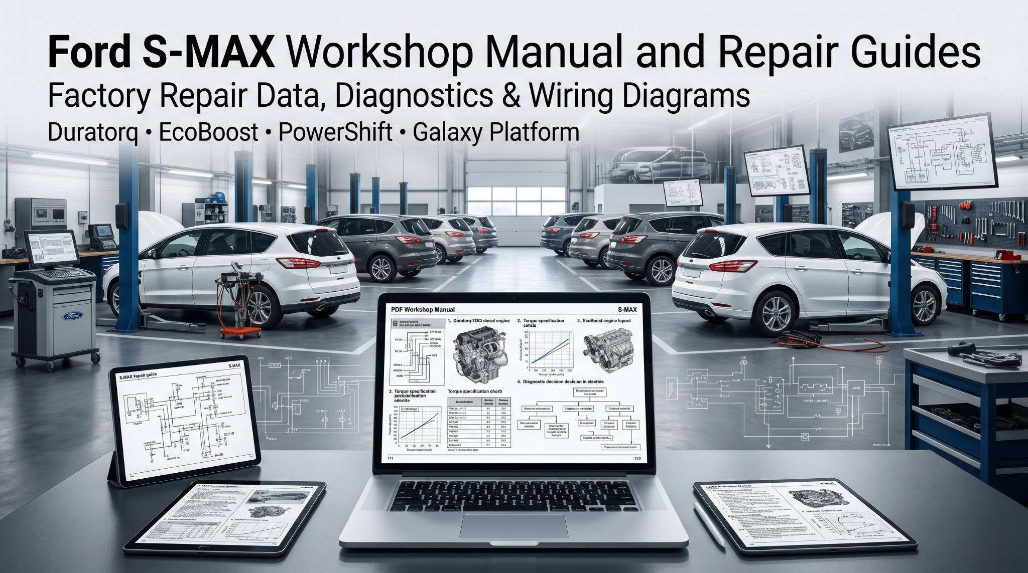 Ford S-MAX manuals on digital screens