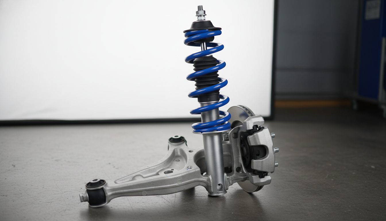 Technical view of the suspension components for a Hyundai ix35 crossover