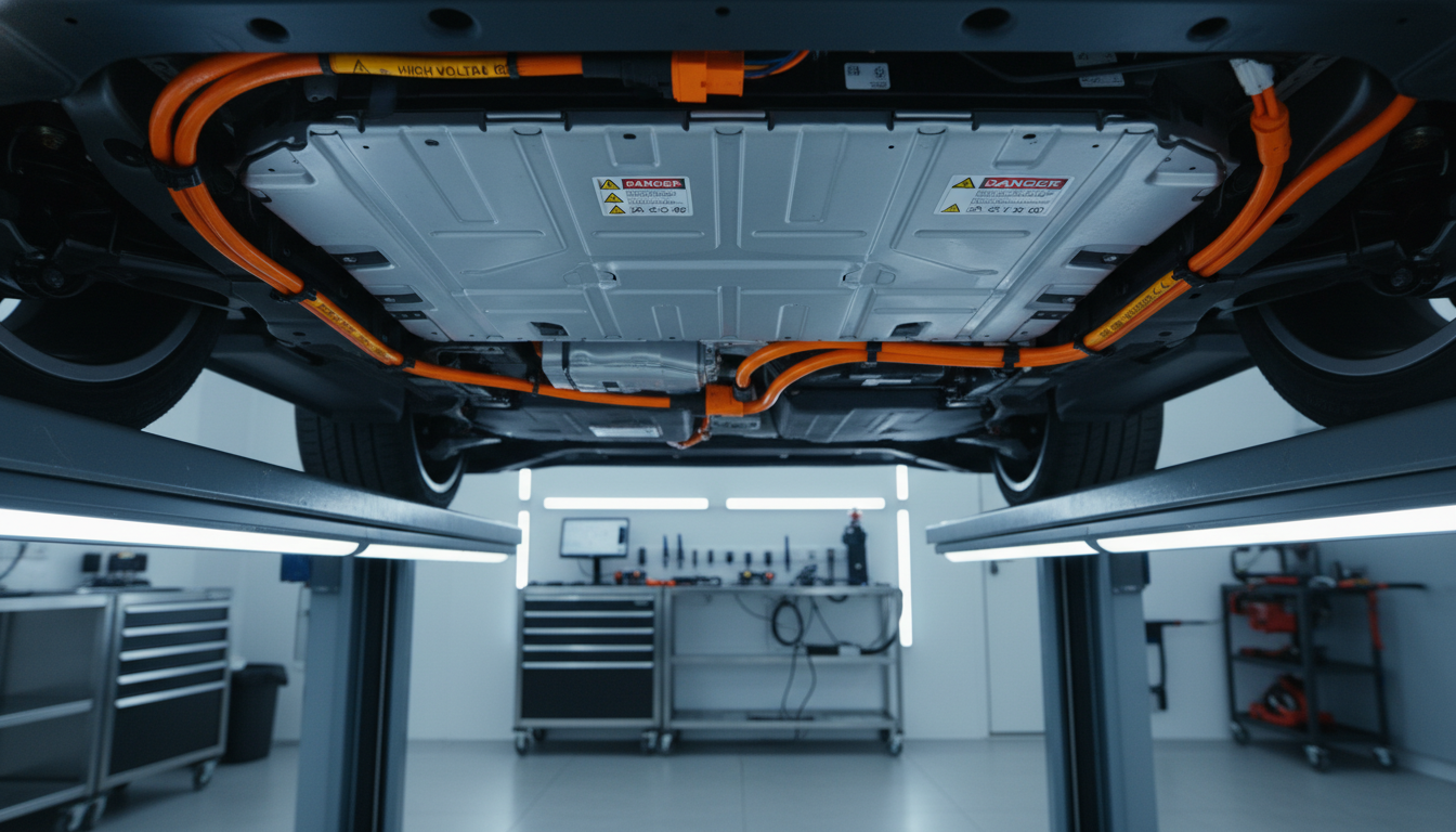 The high-voltage battery and cooling system of a Hyundai Kona Electric