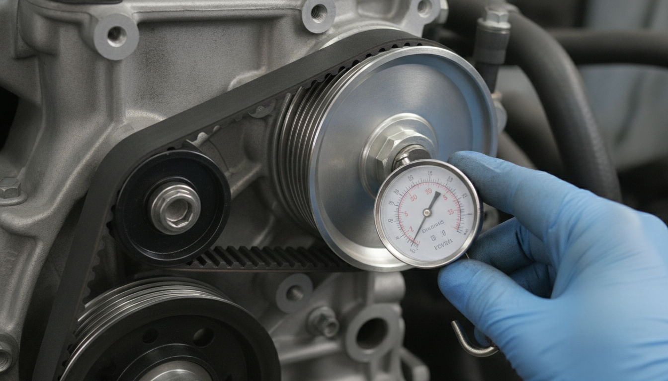 Peugeot 1007 engine timing belt inspection