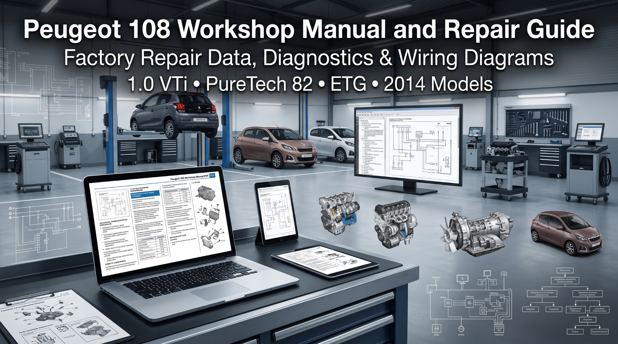 Peugeot 108 manuals on digital screens