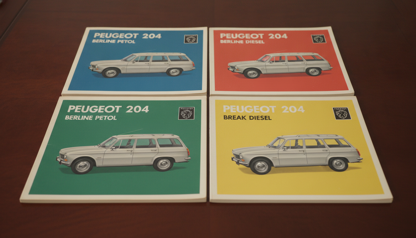 Comparing Peugeot 204 repair manual versions