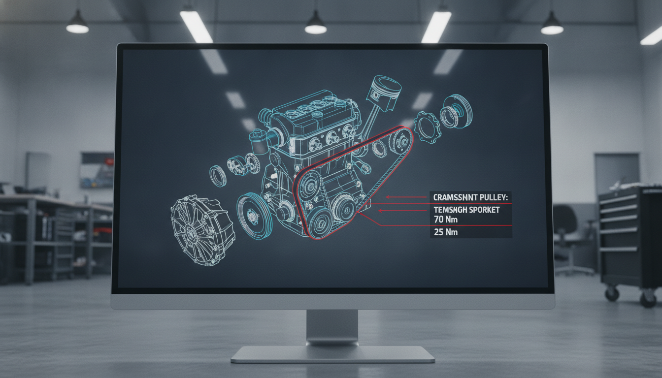 Technical engine service procedures and torque settings