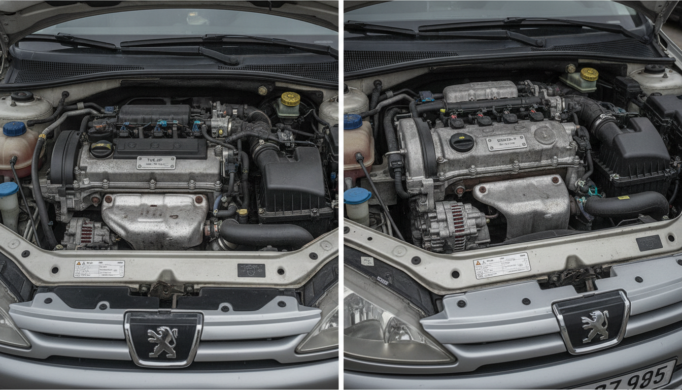 Peugeot engine code identification plate location