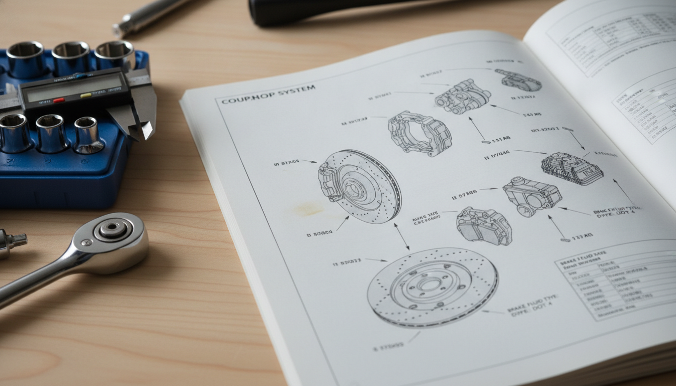 Workshop manual showing brake repair diagrams