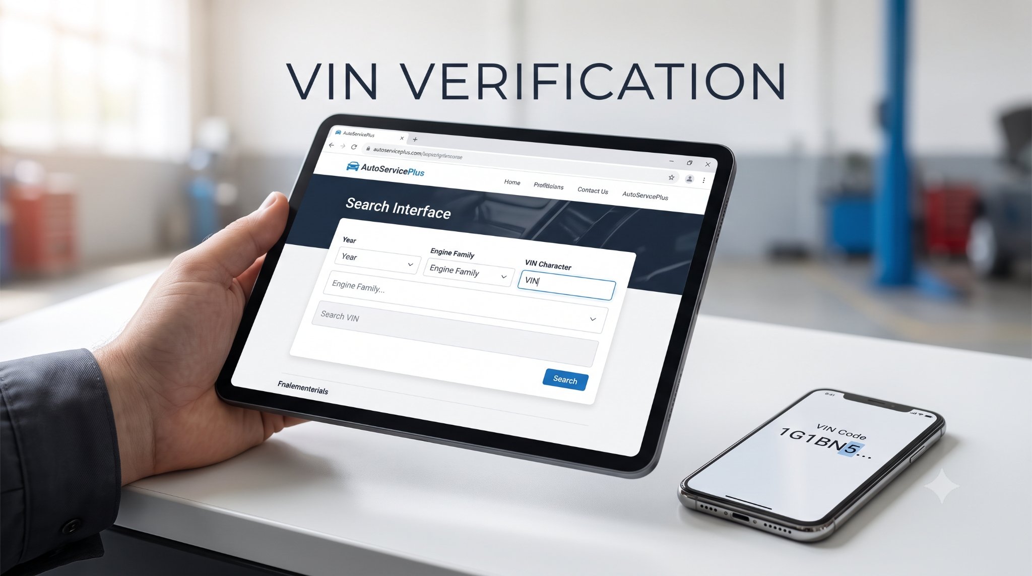 smartphone verifying VIN code on vehicle plate