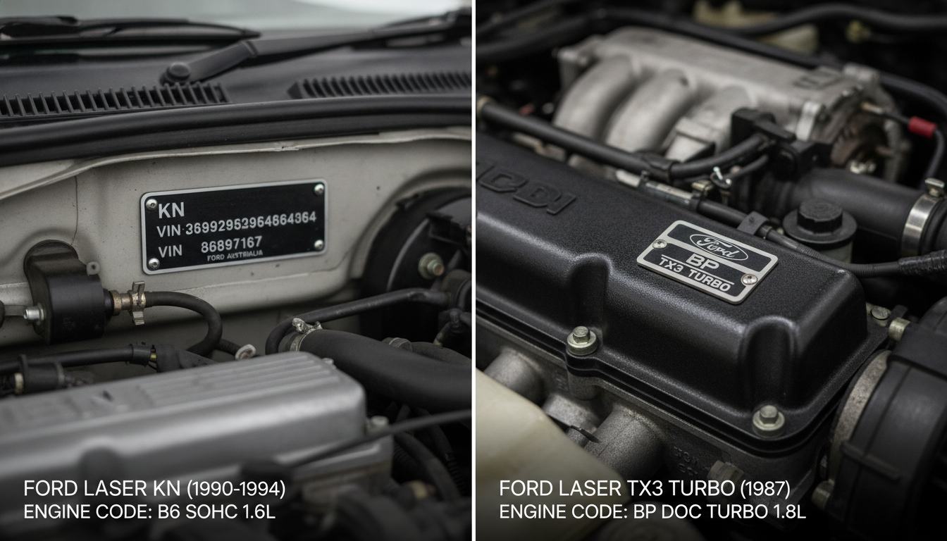 Ford Laser model year engine manual identification guide