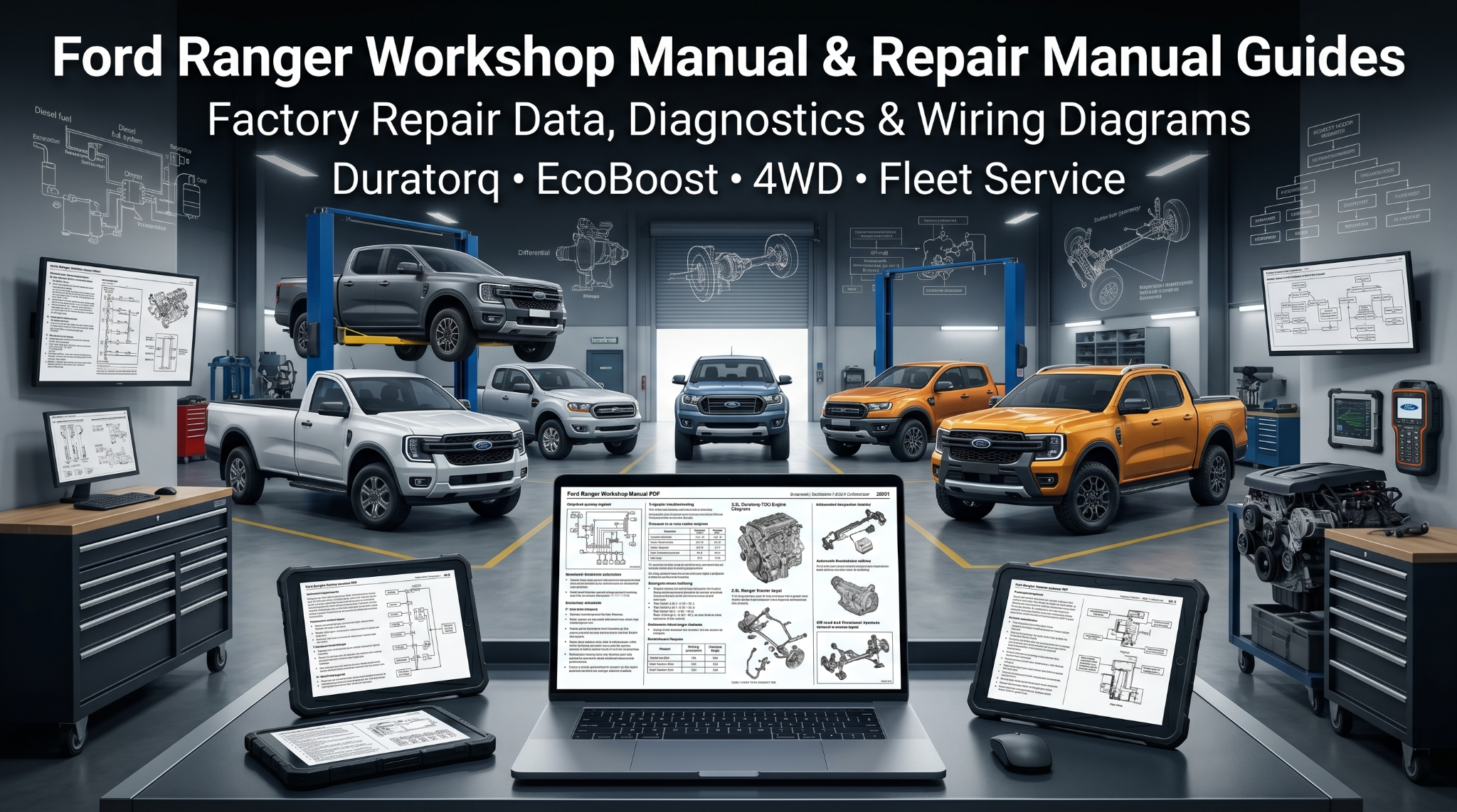 Ford Ranger manuals on diagnostic screens