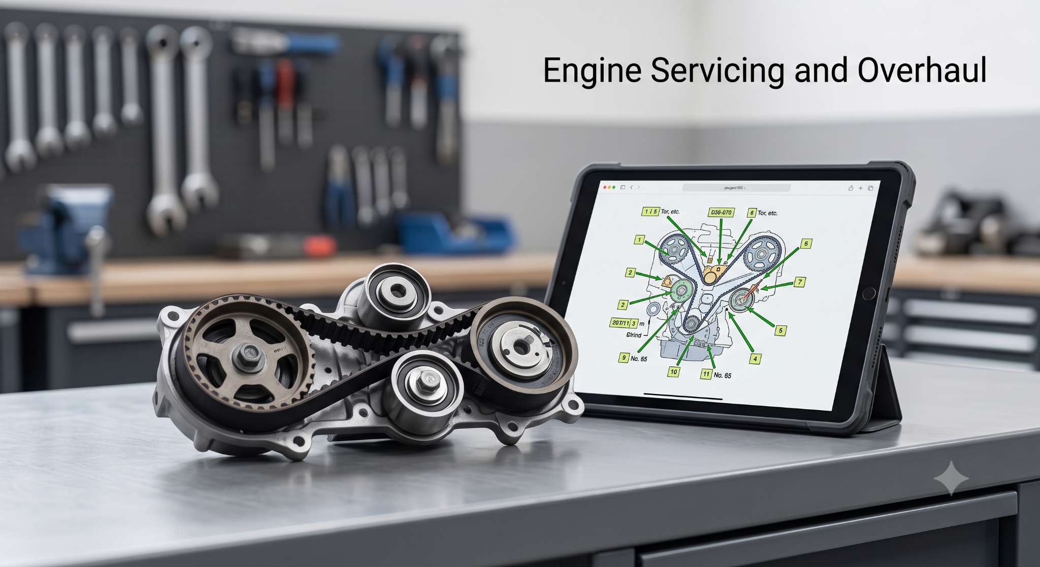 Peugeot 605 timing belt repair illustration