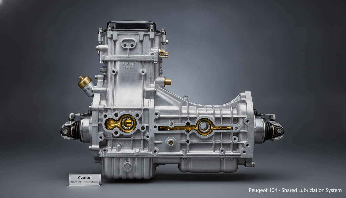 Peugeot 104 engine gearbox sump layout