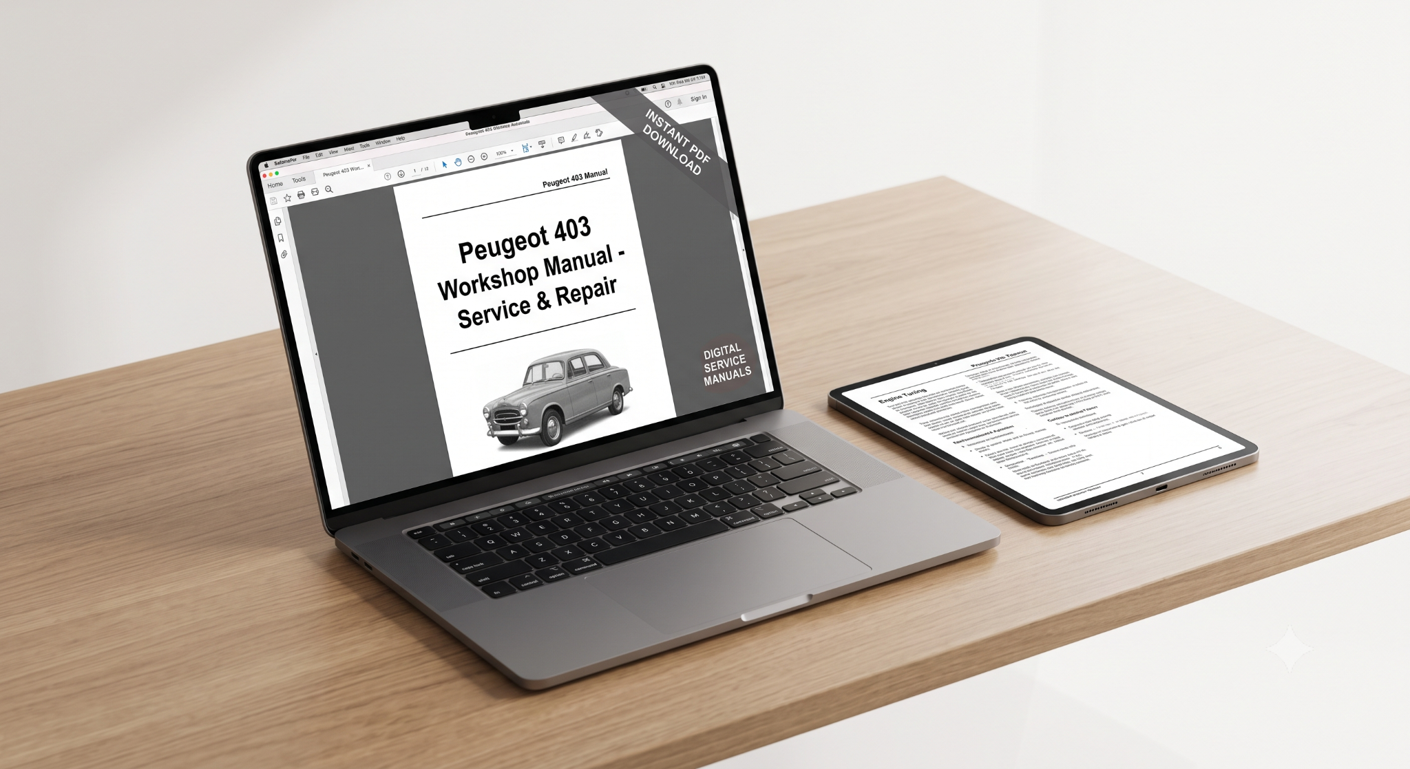Digital service manuals on devices.
