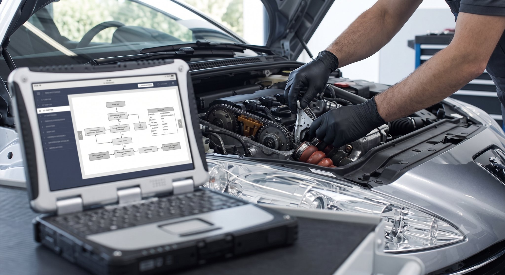 Mechanic working on RCZ timing chain