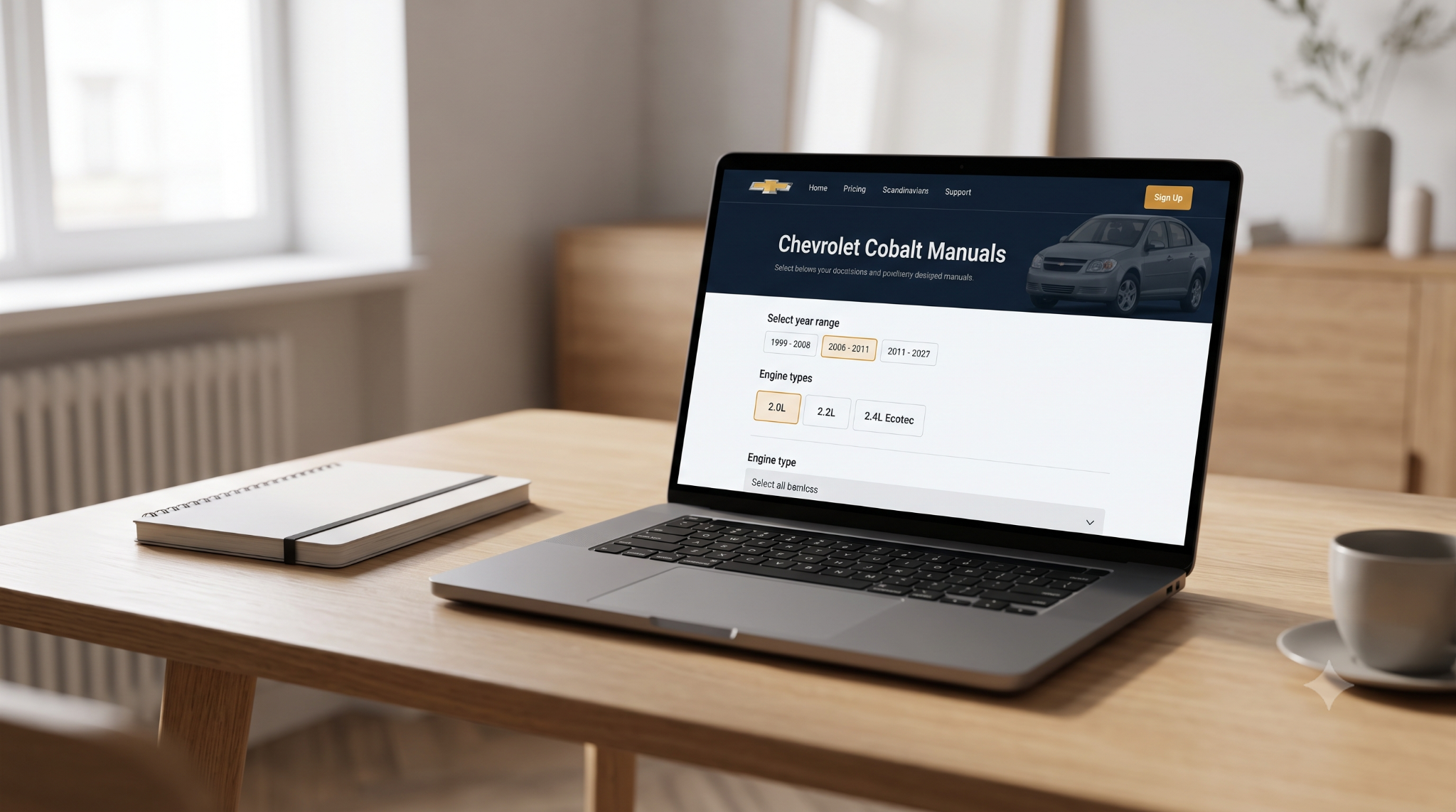 Selecting Chevrolet Cobalt digital repair guides.